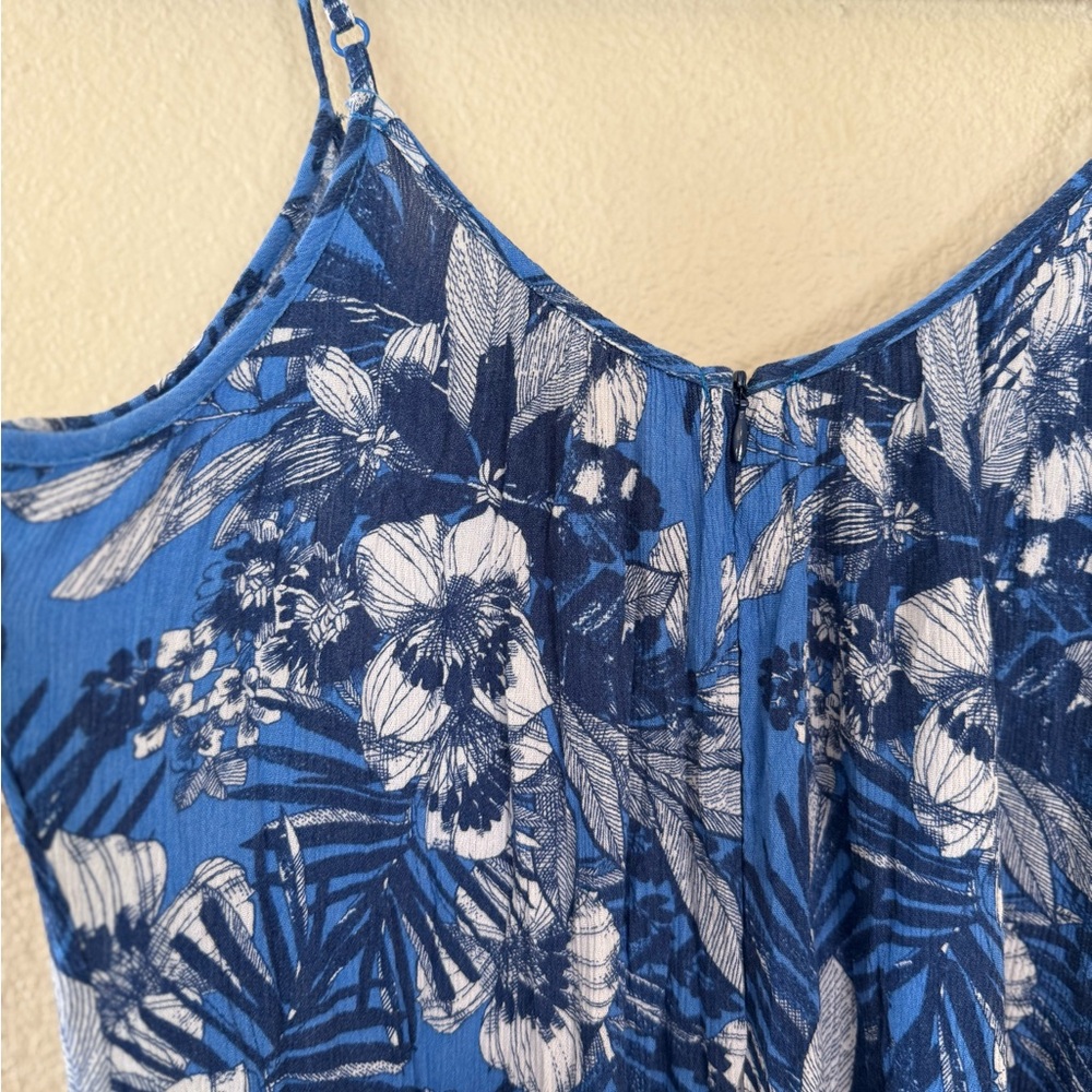 Blue Floral Midi Sundress with Spaghetti Straps - Picture 5 of 5